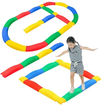 Kolorowa ścieżka sensoryczna z 16 deskami i elastycznymi łącznikami