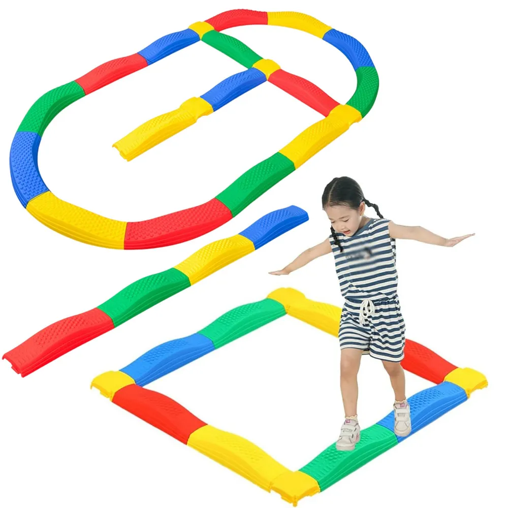 Kolorowa ścieżka sensoryczna z 16 deskami i elastycznymi łącznikami