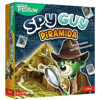 Pudełko gry rodzinnej Spy Guy Piramida Trefl na białym tle