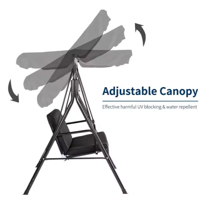 Wygodna huśtawka ogrodowa na taras lub patio na trzy osoby