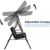 Wygodna huśtawka ogrodowa na taras lub patio na trzy osoby