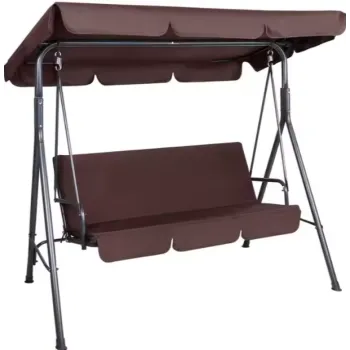 Huśtawka Trzyosobowa Ogrodowa Bujana Materac Brązowa