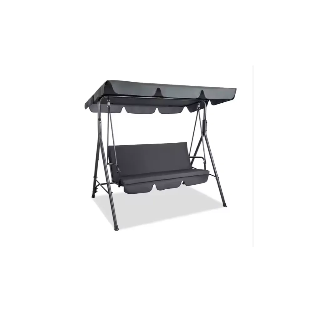 Relaxacyjna huśtawka ogrodowa bujana z zadaszeniem dla trzech osób