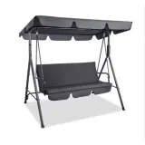 Relaxacyjna huśtawka ogrodowa bujana z zadaszeniem dla trzech osób