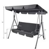 Nowoczesna huśtawka ogrodowa z miękkim materacem w szarym kolorze