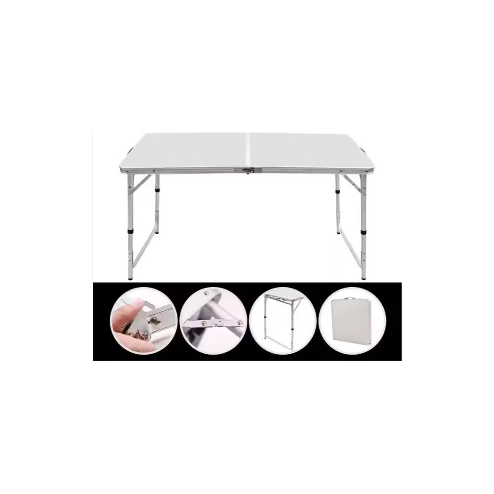 Biały składany stół na taras lub balkon, lekki i odporny na pogodę