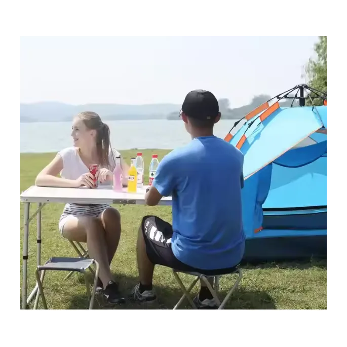 Kempingowy stół aluminiowy, wygodny na grill, działkę i plener