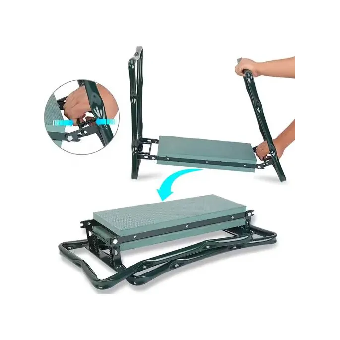 Stabilny klęcznik z antypoślizgowymi nóżkami na trawie