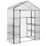 Wytrzymała metalowa konstrukcja szklarni z półkami na rośliny