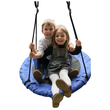 Wytrzymała huśtawka ogrodowa bocianie gniazdo z regulowanymi linami