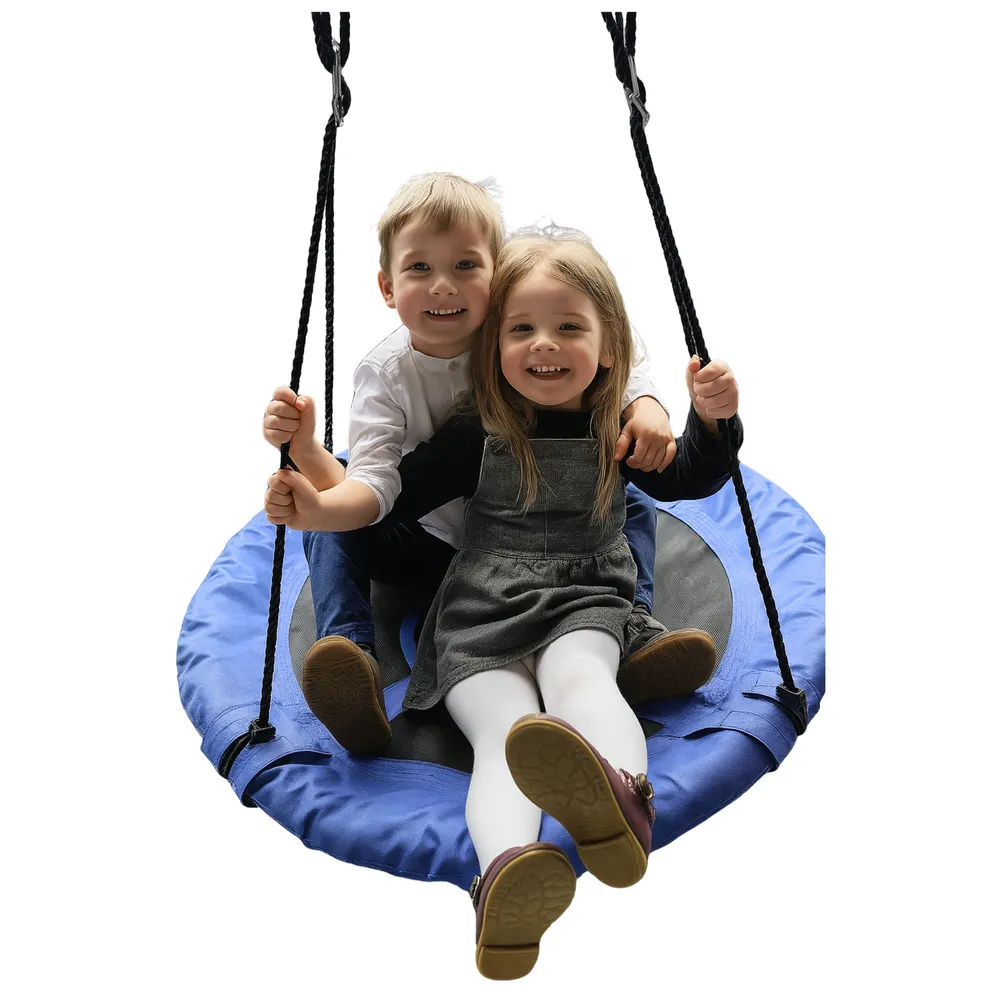 Wytrzymała huśtawka ogrodowa bocianie gniazdo z regulowanymi linami