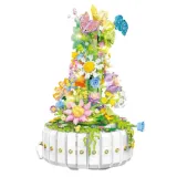 Zestaw do budowania kwiatowej dekoracji z podświetleniem LED i motylami