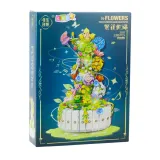 Klocki kreatywne ozdobna spiralna donica z kwiatami i oświetleniem LED