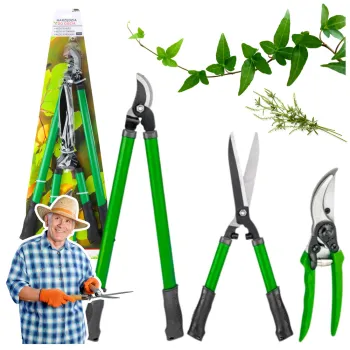 Zestaw sekatorów do cięcia gałęzi i pielęgnacji żywopłotu, trzy narzędzia