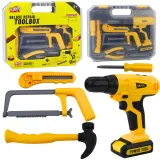 Zestaw narzędzi dla dzieci w walizce z wiertarko-wkrętarką i akcesoriami