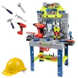 Kompletny warsztat dziecięcy 133 elementy z kaskiem i narzędziami