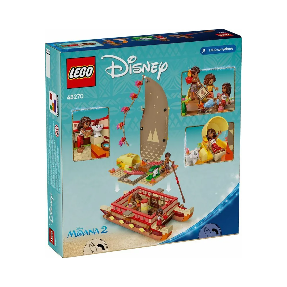 Model łodzi Vaiany z filmu Disney Princess w zestawie LEGO dla dzieci od 6 lat