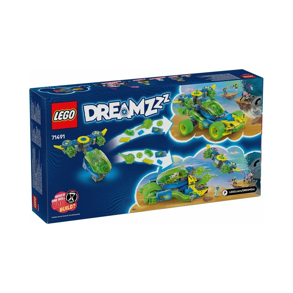 Kolorowy samochód wyścigowy z serii LEGO DREAMZZZ w dynamicznej scenerii