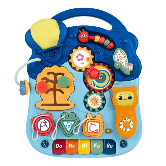 Kolorowy panel edukacyjny dla dzieci z efektami dźwiękowymi i świetlnymi