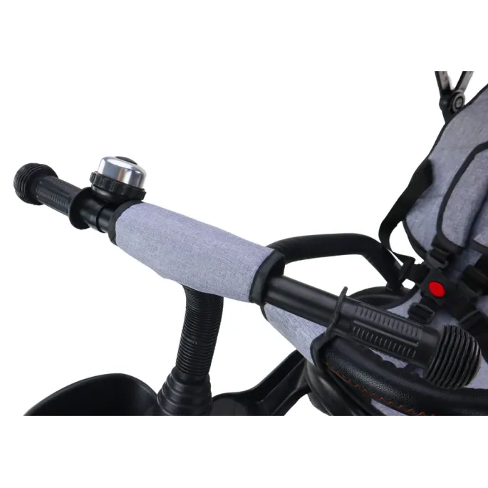 Obrotowe siedzisko w rowerze trójkołowym szarym PRO550, detal