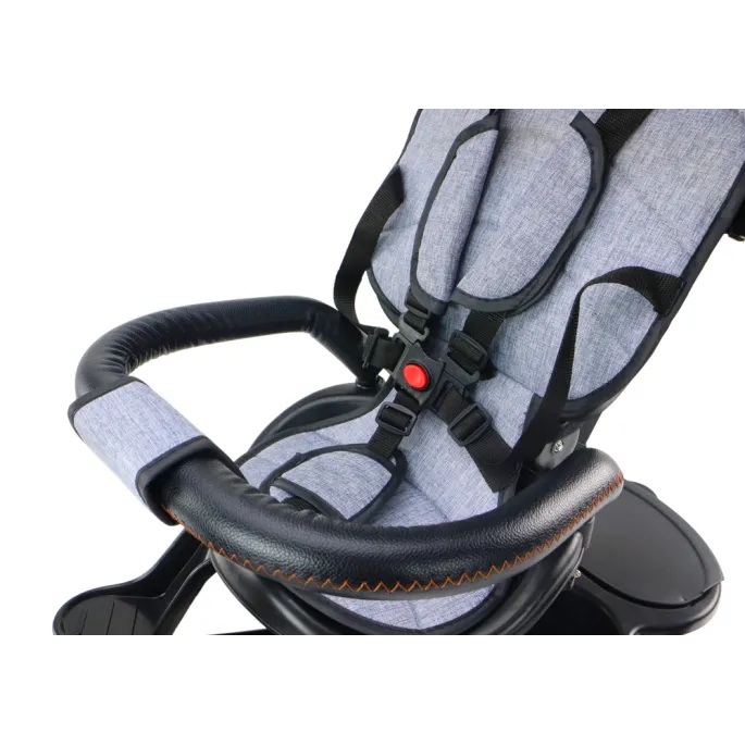 Pięciopunktowe pasy bezpieczeństwa w rowerze dziecięcym PRO550 szary