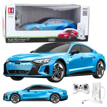 Niebieski model Audi RS E-tron GT RC w realistycznej skali 1:14