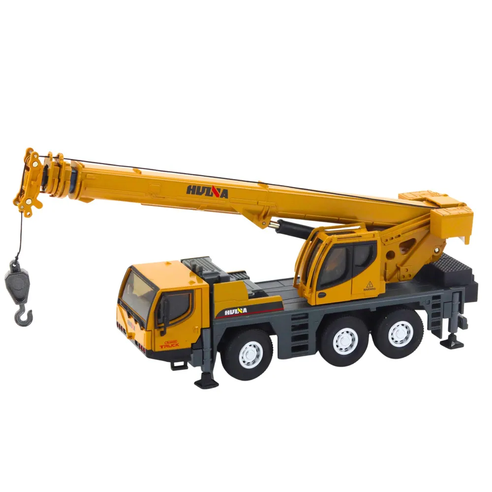 Realistyczny model dźwigu Huina Autokrane w skali 1:50 na białym tle