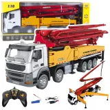 Metalowa betoniarka Huina 1:18 z ruchomym wysięgnikiem i pompą