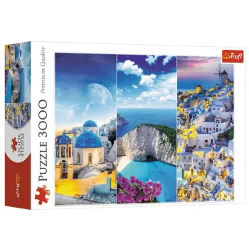 Duże puzzle 3000 elementów z krajobrazem Grecji