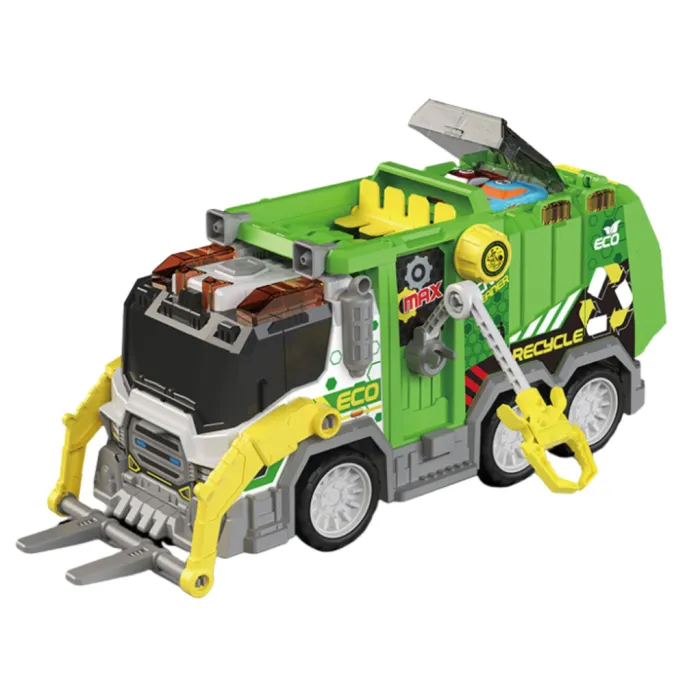 Pojazd komunalny dla dzieci z efektem świetlnym i dźwiękowym, widok z boku