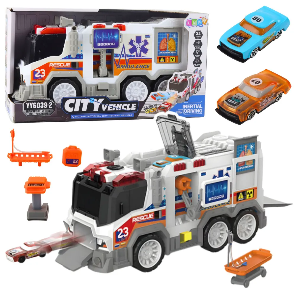 Ambulans miejski zabawka medyczna z efektami świetlnymi i dźwiękowymi