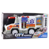 Dziecięca karetka z ruchomymi elementami i zestawem baterii w komplecie