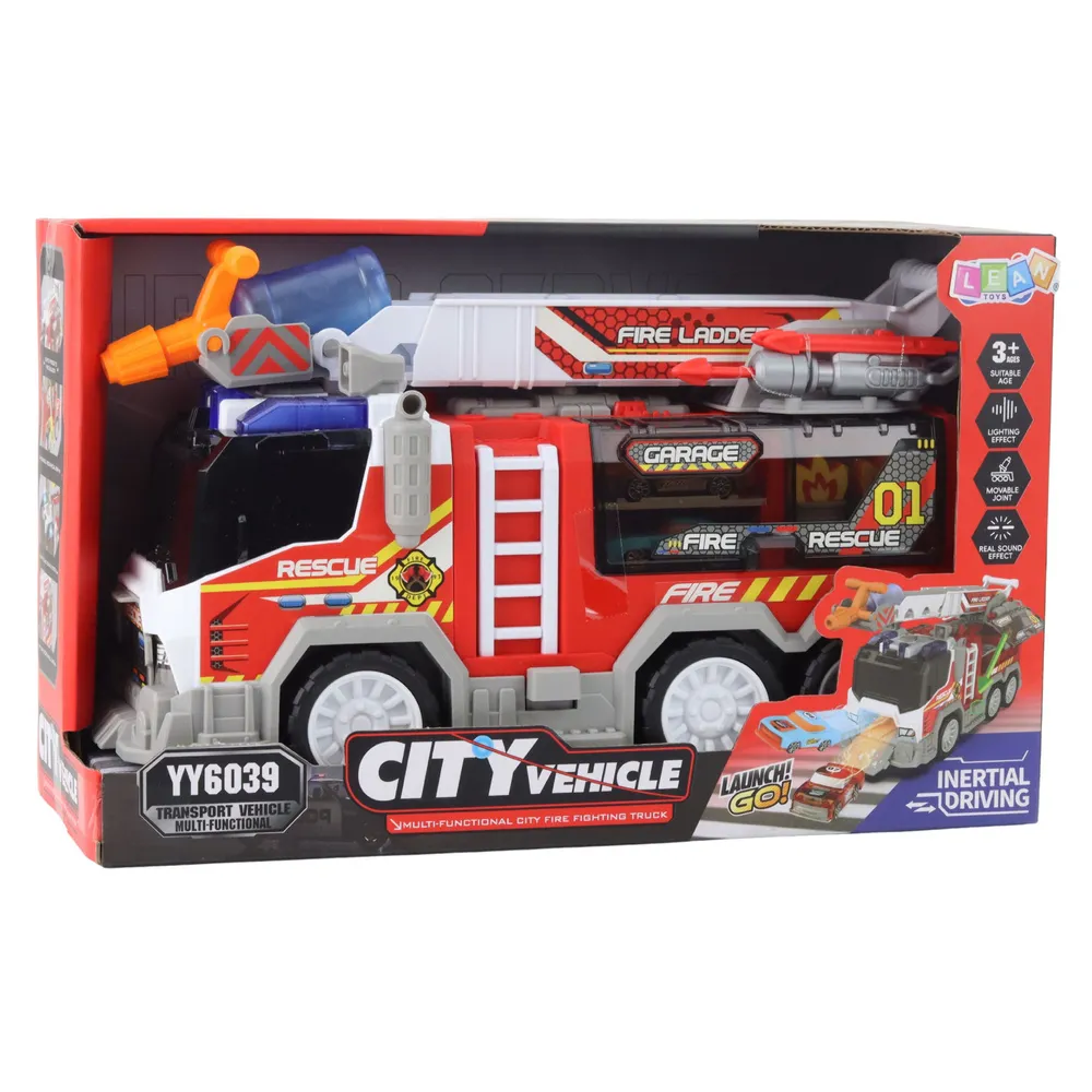 Interaktywny pojazd straży pożarnej z akcesoriami dla małych strażaków