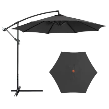 Parasol Ogrodowy Boczny Z Regulacją Pochyłu Pokrowiec 350 x 250cm Antracyt