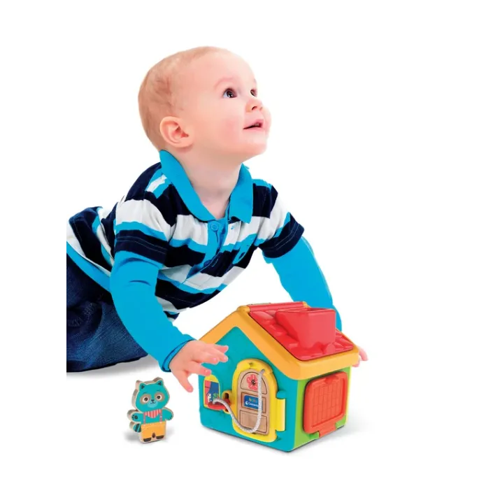 Domek z zamkami i drzwiczkami rozwijający koordynację ruchową