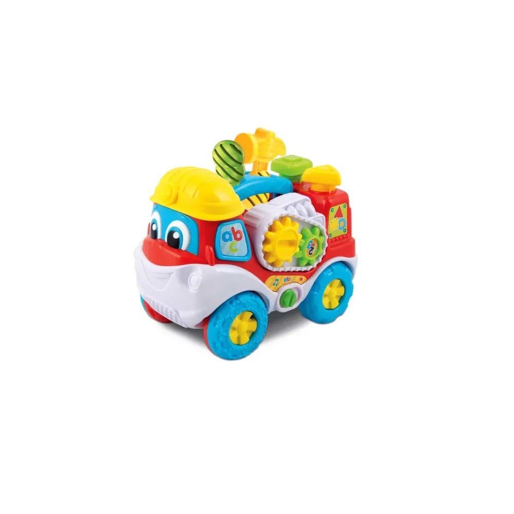 Kolorowa zabawka edukacyjna ciężarówka z młotkiem i śrubokrętem Clementoni