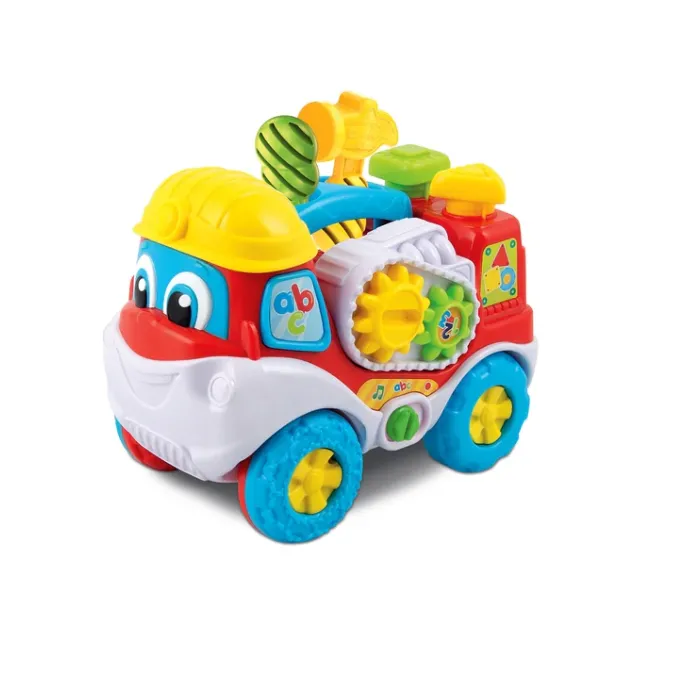 Kolorowa zabawka edukacyjna ciężarówka z młotkiem i śrubokrętem Clementoni