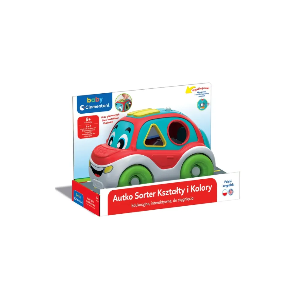 Interaktywne autko sorter Clementoni z klockami do nauki kształtów