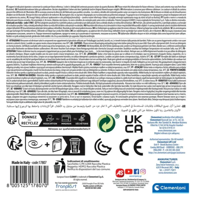 Koszyk do sortowania z miękkimi, bezpiecznymi klockami Clemmy