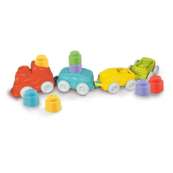 Clemmy Kolorowy Pociąg Sensoryczny Lokomotywa Wagony Klocki 70cm Clementoni 17961