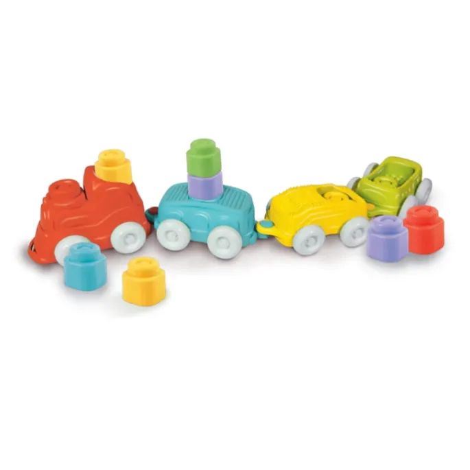 Miękkie sensoryczne klocki Clemmy i lokomotywa wraz z wagonami 70 cm