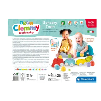 Bezpieczny, kolorowy pociąg z klockami do zabawy dla dzieci 6-36 miesięcy