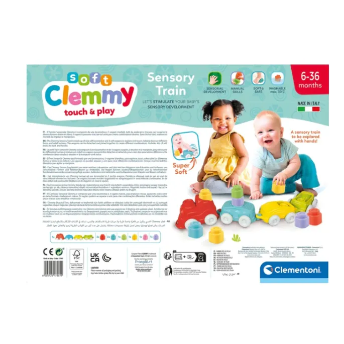 Bezpieczny, kolorowy pociąg z klockami do zabawy dla dzieci 6-36 miesięcy