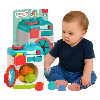 Edukacyjna pralka-sorter Clementoni 17582 z kolorowymi klockami dla dzieci