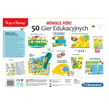 Opakowanie produktu Mówiące Pióro 50 Gier Edukacyjnych Clementoni