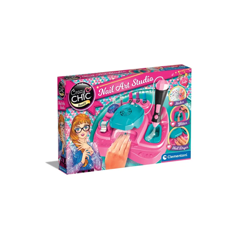 Zestaw do stylizacji paznokci Crazy Chic z lakierami i brokatem dla dzieci