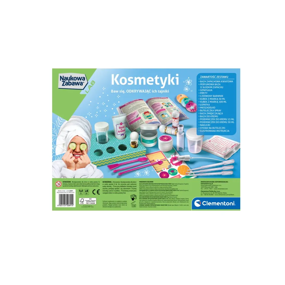 Tworzenie domowych kosmetyków z zestawem naukowym Clementoni 50891