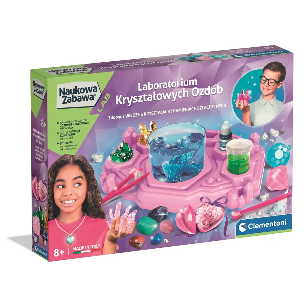 Laboratorium kryształowych ozdób do tworzenia biżuterii i eksperymentów dla dzieci