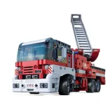 Samochód strażacki z ruchomą drabiną z klocków dla dzieci od 8 lat