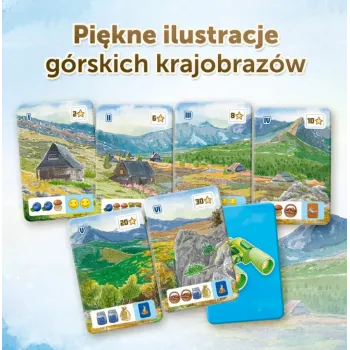 Gra planszowa Pięć Szczytów z widocznymi szczegółami ilustracji